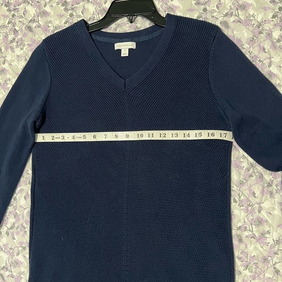 Charter Club  Blue V-Neck Sweater. #007 - Picture 4 of 5